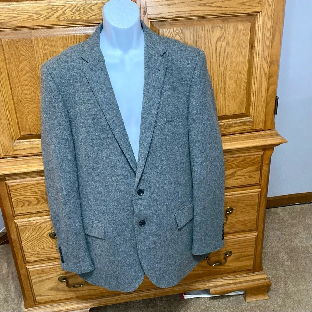 J. Crew Ludlow Jacket Yorkshire Tweed Two‎ Button Sport Coat Grey Men’s Sz 44L